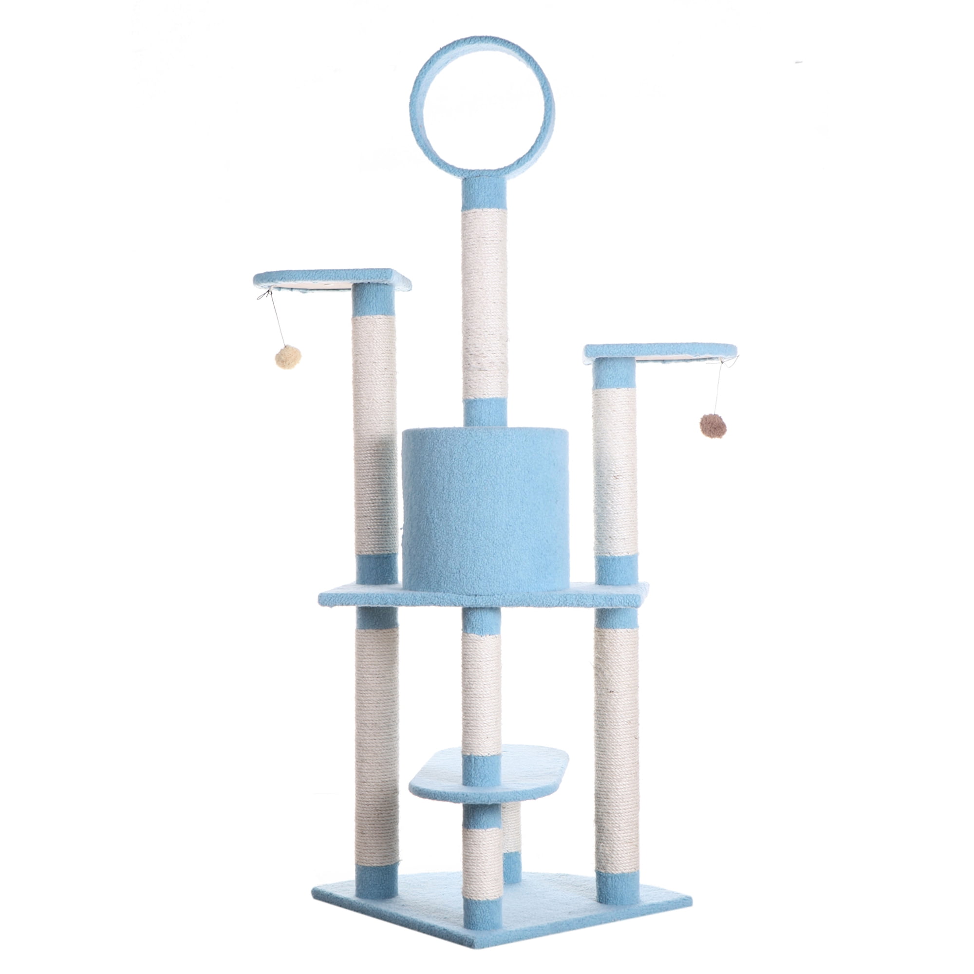 Armarkat Classic 65-Inch Real Wood Cat Tree, Model B6605, Sky Blue