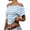 Blue01, variant on Womens Blouses Horizontal Striped Crop T-Shirt, Off Shoulder Bardot Short Sleeve Ruched Side Wrap Slim Fit Pullover Top, Casual Cropped Tee Short Sleeve Shirts for Women
