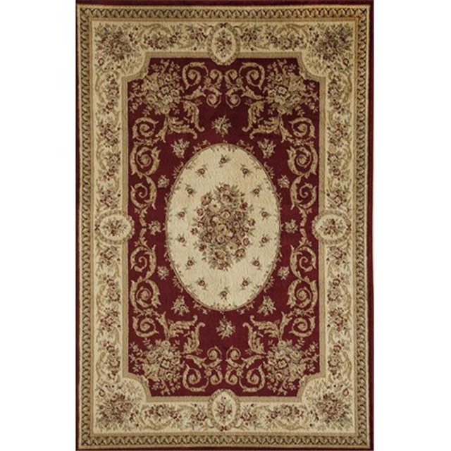 Rugs America 23776 7 ft. 10 in. x 10 ft. 10 in. Sorrento Medallion Red Rectangular Area Rug