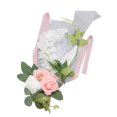 thumbnail image 2 of Flores artificiales para el pasillo de la boda y la ceremonia, elegante decoración de sillas con flores rosas, 2 of 8