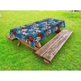thumbnail image 1 of Sugar Skull Outdoor Tablecloth, Retro Style Mexican Cultural Pattern on Polka Dots Rose Bouquets Skeletons, Decorative Washable Fabric Picnic Tablecloth, 58 X 104 Inches, Multicolor, by Ambesonne, 1 of 2