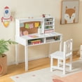 thumbnail image 4 of Costway Kids Desk and Chair Set Study Writing Workstation with Hutch & Bulletin Board, 4 of 10