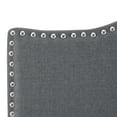 thumbnail image 3 of Full Size Upholstered Nail Trim Head Headboard, 12 Adjustable Positions, Wall Mounted Linen Fabric Headboard in Light Gray, 3 of 9