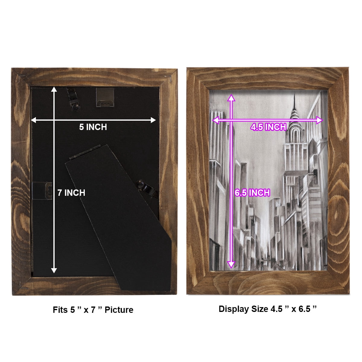 Art Deco Cityscape I -Framed Print w/glass-Walnut