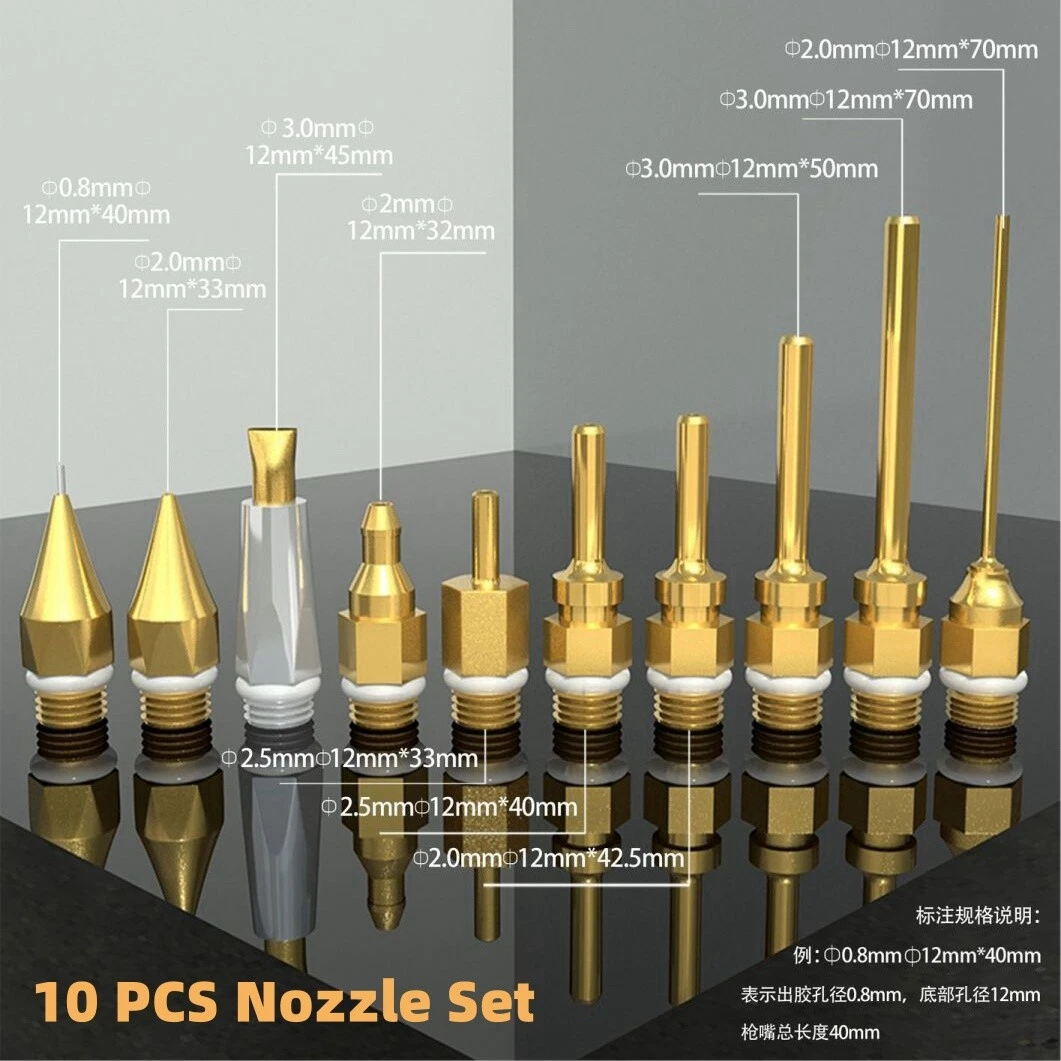 10pcs Hot Melt Glue Gun Nozzle Tips Set for 10.8mm Thread Power Tools