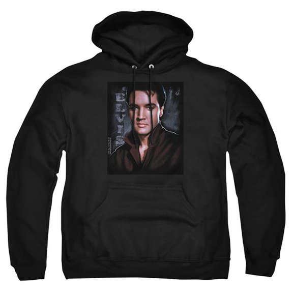 Trevco Sportswear ELV287-AFTH-7 Elvis Presley Tough Adult Pullover Hoodie, Black - 4X