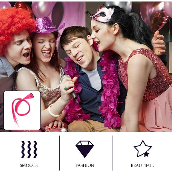 MLINS 10 Pcs Red Hair Extensions Clip Wig Piece Women's Miss