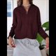 thumbnail image 4 of Cárdigan de Punto con Cuello Alto y Larga para Mujer, Moderno y Elegante, con Cremallera Frontal, Abrigo Extragrande para Otoño Vino Tinto L, 4 of 7