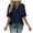 Dark Blue, variant on Womens Tops 2025 Fashion Plus Size Solid Color V-Neck Pocket Button Loose Short Sleeve Shirts Top Blouse