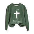 thumbnail image 2 of BKQCNKM Crewneck Sweatshirts Women's Casual I Can'T But I Know A Guy Printed Long Sleeve Sweatshirt Fun Sweatshirt Shirt Plus Size Tops Womens Long Sleeve Tops Green M, 2 of 5