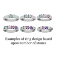 thumbnail image 2 of Nana S-Bar W/Side 1-6 Multi-Stone Mothers Day Ring for Women's - Sterling Silver Size 7 - Stone 4, 2 of 4