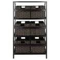 thumbnail image 7 of Leo 7-Pc Storage Shelf with 6 Foldable Woven Baskets, Espresso & Chocolate, 7 of 7