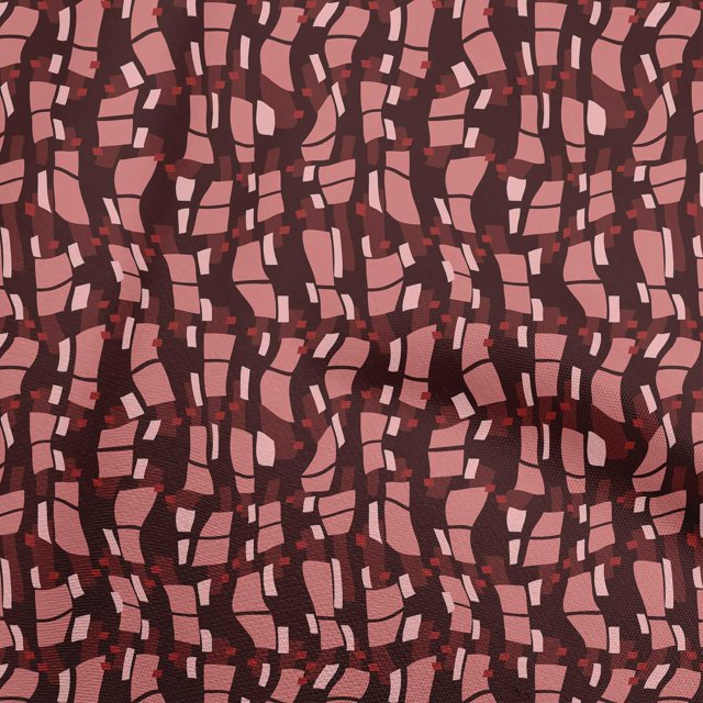oneOone Tissu en Rayonne Rose Abstrait pour Robe Tissu Imprimé au Mètre 56 Pouces de Large