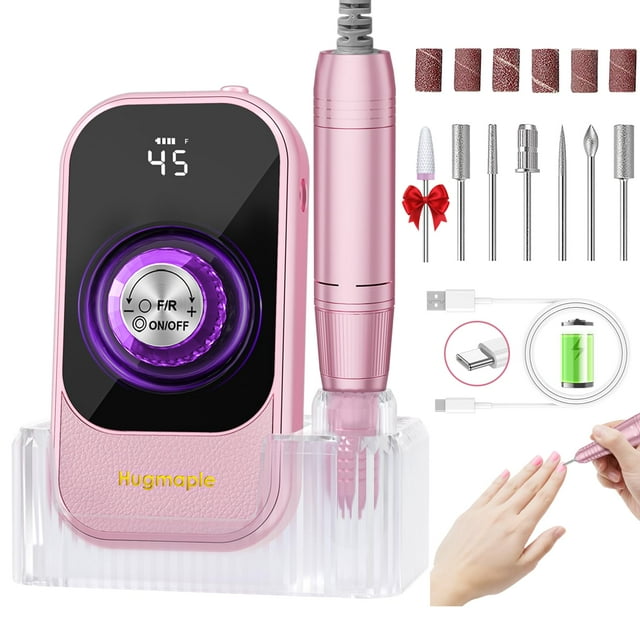 Taladro eléctrico para uñas HUGMAPLE 45000 RPM recargable 8-10 h