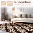 thumbnail image 2 of ODIKA 8' Machine Washable Non-Slip Area Rug, Farmhouse Floral Interlock High Traffic Rug, Brown, 310483, 2 of 7