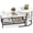 Black + White, variant on GlowPlume Nesting Coffee Table Set of 2, 2 PCS Nesting Tables with Wood Top and Extra Storage Shelf, Modern Round End Table & Rectangular Coffee Tables for Living Room, Bedroom, Rustic Brown+Black