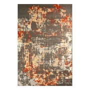 Furnish My Place Indoor Distressed Vintage Faded Rug with Jute Backing - 5 ft. x 8 ft., Dark Grey, Abstract, Area Rug for Living Room, Bedroom, Hallway