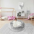 thumbnail image 6 of Kumdkd Stretch Velvet Circular Chair Cover, 51 inch Large Round Pouf Ottoman Slipcover, Soft Fluffy Sofa Cover for Living Room Bedroom Decor, Machine Washable, Zipper Closure, Spring Decor Update, 6 of 6
