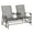 Gray#5, variant on Patio Furniture Sets Outsunny 3 Piece Outdoor Glider Chair with Coffee Table Bistro Set, 2 Patio Rocking Swing Chairs with Breathable Sling Fabric, Glass Tabletop, for Backyard, Garden and Porch, Gr