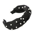 thumbnail image 2 of Hontri Plastic Heardband in Clearance, Fashion Bow Knot Beading Hairband Women Hair Head Hoop Sweet Girls Hair Headband, Female Black One Size, 2 of 8