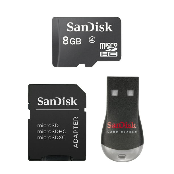 Sandisk 8gb Microsdhc Micro Sd Card With Microsd To Sd Adapter Mobilemate Reader Walmart Com