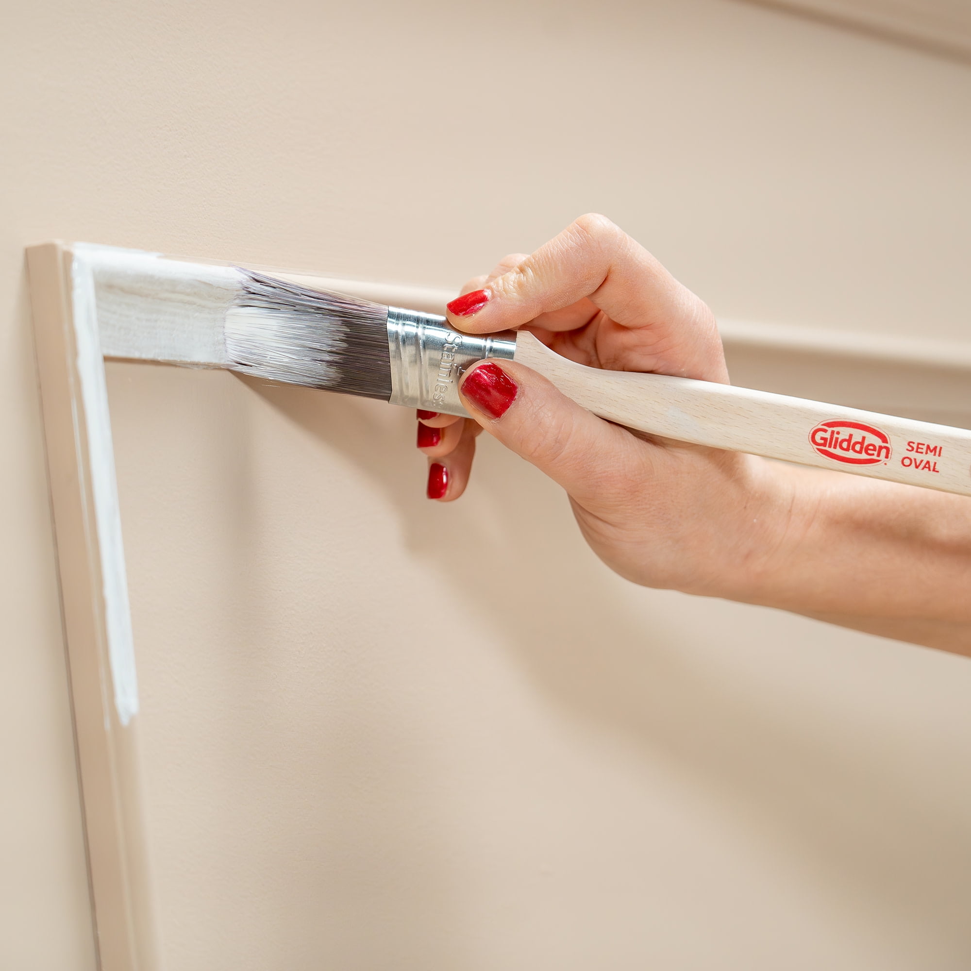 Glidden Semi-Oval Paint Brush with Wood Handle, Angled Sash, 1.5 & 2 Inch Combo Pack