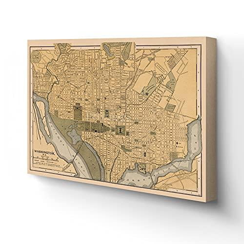 1897 Washington Dc Map Canvas Art Wrap Vintage Wall Of Old Red Poster Print Com - Washington Dc Map Wall Art 1897 Washington Dc Map Canvas Art Wrap Vintage Wall Of Old Red Poster Print Com - Washington Dc Map Wall Art