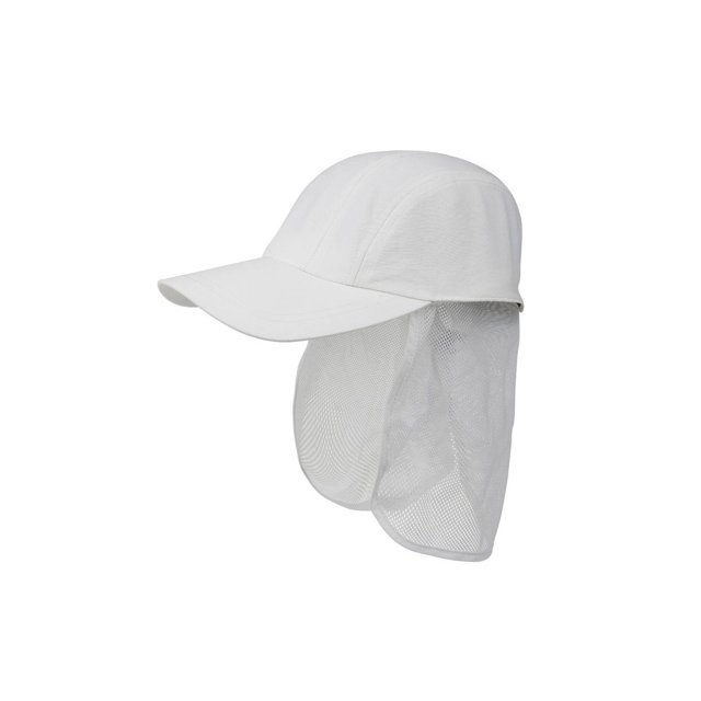 Juniper Taslon UV Casquette 5 Panneaux avec Rabat - Blanc