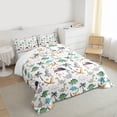 thumbnail image 3 of jejeloiu Wild Dinosaur Dino Queen Comforter Set,Jungle Animal Bedding Comforter Set For Teens 3 Pieces, 3 of 8