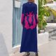 thumbnail image 3 of Letra hebrea licuada/abstracta Shin en color magenta Vestido largo Vestidos largos con velo Falda de verano, 3 of 5