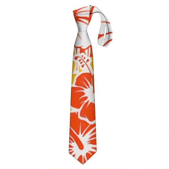 Men's Rustic Floral Necktie - Vintage Farmhouse Bloom Satin Wedding Tie