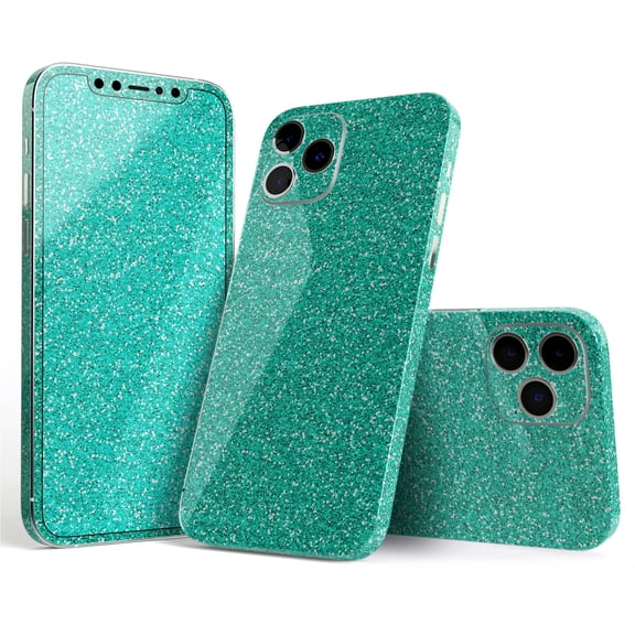 DesignSkinz Sparkling Teal Ultra Metallic Glitter Full-Body Skin Decal Wrap Cover for iPhone 16