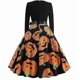 thumbnail image 1 of Halloween Dresses Womens Skeleton Pumpkin Printed Cosplay Party Costume, 1 of 3
