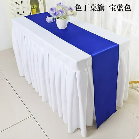

Cheap 10pc Satin Table Runners White/Red/Black/Gold/Silver/Champagne 18 Color 30*275cm For Wedding Hotel Banquet Home Decoration
