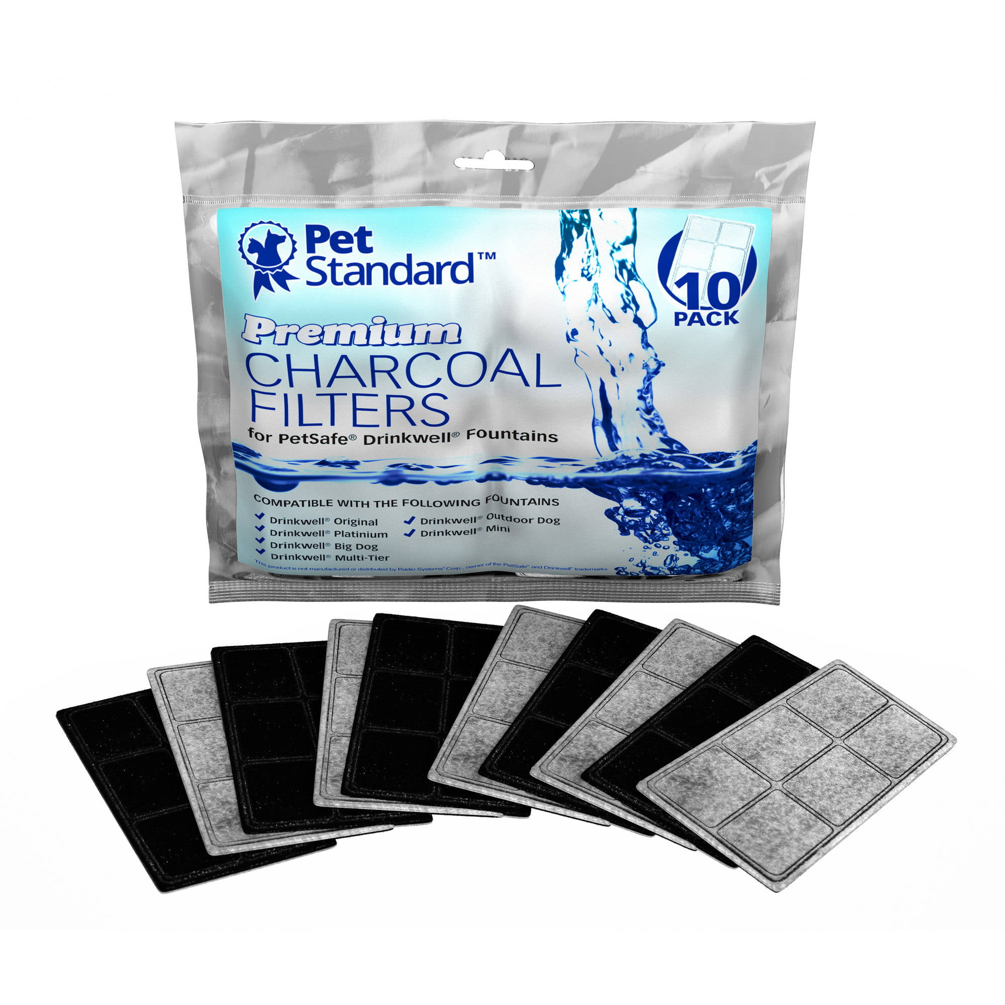 Premium Platinum Charcoal Water Filters for Drinkwell Pet Fountain pack of 12 