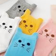 thumbnail image 4 of Paiwinds 5PC Cute Cat Ear Socks For Women Warm Winter Mid Tube Soft Fleece Floor Socks Assorted Colors, 4 of 5