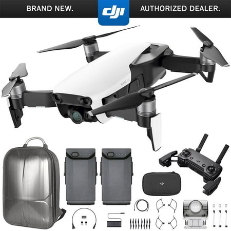 DJI Mavic Air Quadcopter with Remote Controller - Arctic White Max Flight Bundle with Spare Battery, and Custom Mavic Air Hard Shell Back