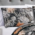 thumbnail image 2 of ESCA 3-Piece Floral Black Orange Helbah Reversible Quilt Set - King/Cal King, 2 of 5
