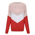 thumbnail image 5 of IROINNID Reduced Womens Sweater Round Neckline Pullover Sweater Solid Color Loose Mid-Length Long Sleeve Autumn and Winter Stylish Splicing Sweater Matching Knitwear, 5 of 6