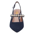 thumbnail image 3 of FSJ Women Stylish Pointed Closed Toe Pumps Stiletto High Heels Pearl Buckle Strap Slingback Sandals Wedding Party Dress Shoes Size 5 Blue, 3 of 4