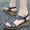 Navy, variant on Women's Rhinestone Wedge Sandals, Elastic Ankle Strap Open Toe Shoes, Summer Gladiator Sandals for Party and Daily Wear Black 35