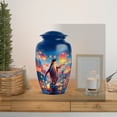 thumbnail image 6 of MUKTIVE Penguin Memorial Burial Urns for Adult Ashes Mother & Father, Blue Cremation Funeral Urn for Ashes for Male & Female, Large Sky lantern Urns for Adult Teenager, 10 Inch, 6 of 7