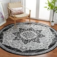 thumbnail image 2 of SAFAVIEH Brentwood Dimitri Floral Bordered Area Rug, 6'7" x 6'7" Round, Black/Grey, 2 of 8