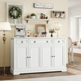 thumbnail image 6 of Homfa Buffet Cabinet with Drawers, 53.5”W Sideboard Storage Cabinet with Adjustable Shelf for Kitchen Dining Room, White, 6 of 7