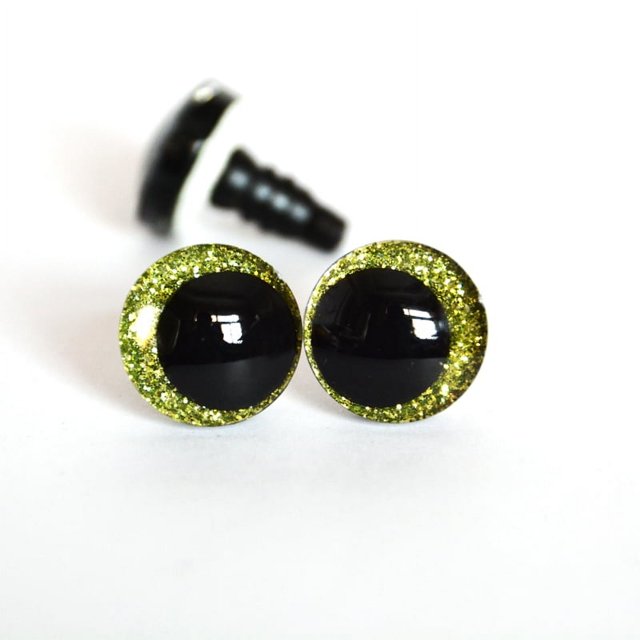 20 Pcs Jouet Rond Pailleté 12mm 14mm 16mm 18mm 20mm 25mm Yeux de Sécurité Poupée avec Rondelle pour Peinture à la Main