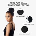thumbnail image 6 of Ebo Instant Pony Synthetic Heat Resistant Draw String Ponytail Afro Puff Small ( SM2/BG Dark Brown / Burgurndy ), 6 of 6
