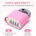 thumbnail image 4 of Candado combinado DELSWIN para exteriores, resistente, rosa, 4 of 7