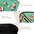 thumbnail image 5 of FORMRS Makeup Bag Travel Cosmetic Organizer for Women Fold Flat Zipper Pouch with Handle, Green American Footballs, 5 of 8