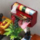 thumbnail image 3 of Caja de costura de madera con forma de casa de muñecas en miniatura con cintas e hilos, 3 of 3