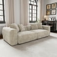 thumbnail image 4 of The Magic Home 2-Seater Modular Convertible Corduroy Sectional Sofa, Beige, 4 of 10